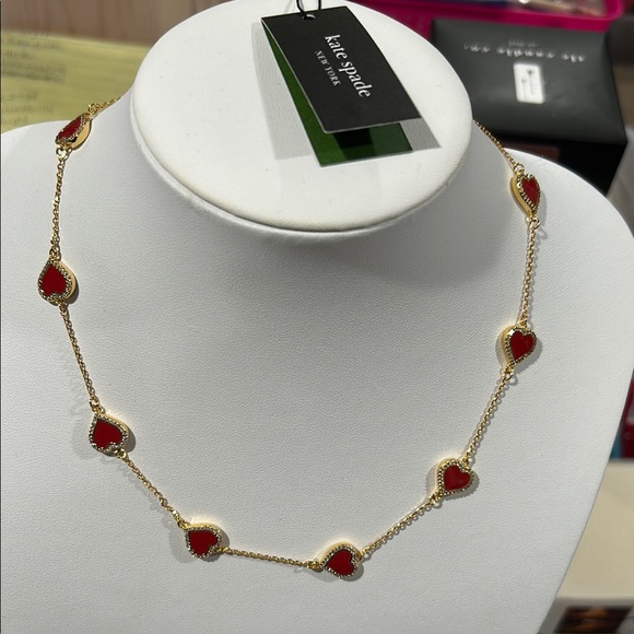 kate spade Jewelry - 834. Kate Spade Red Gold Heart‎ Necklace 17”- 19”